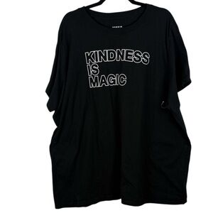 Torrid Cotton "Kindness Is Magic" Graphic Tee - Classic Fit Size 4 (4X) Black